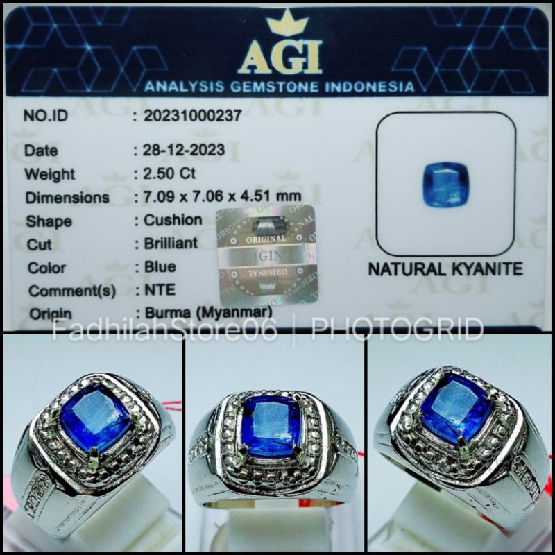 Natural Permata Blue Kyanite Oval Cutting + Memo Lab