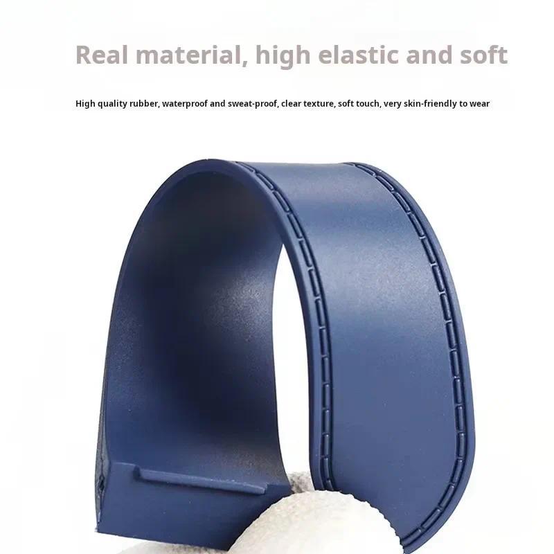 For Cartier santos100 Santos silicone rubber wat strap santos 100 Metal buckle watband 23mm 25mm Bla