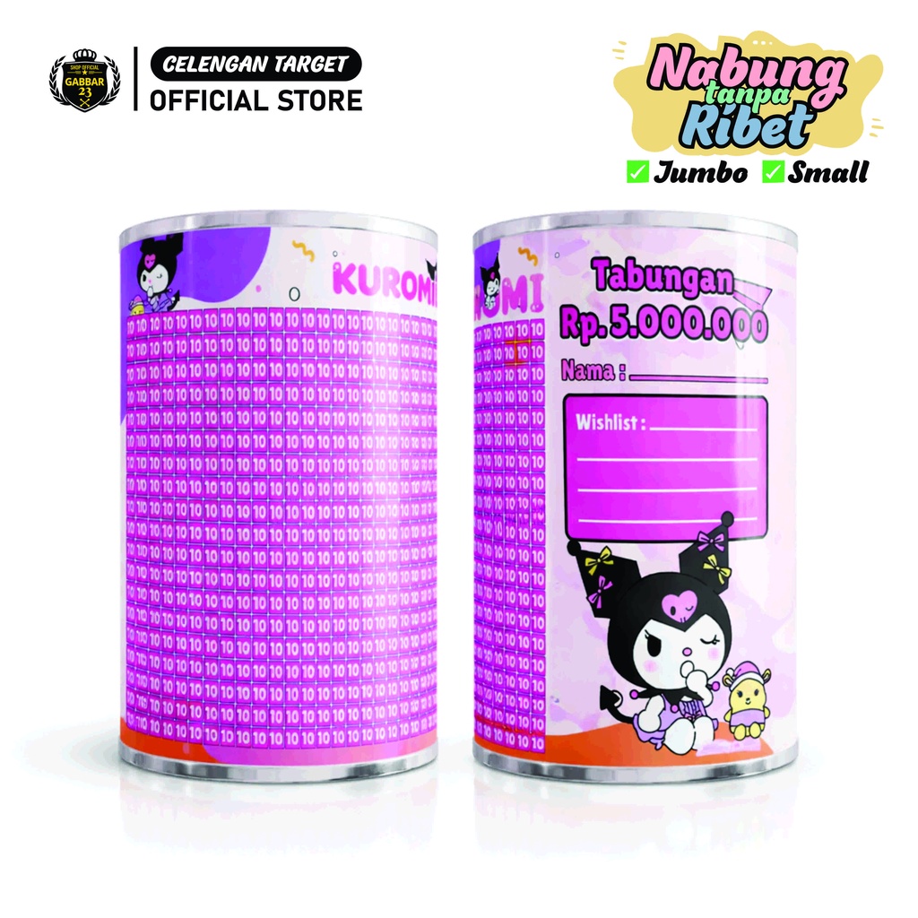 Celengan Target 5 Juta Jumbo Buka Tutup/Permanen