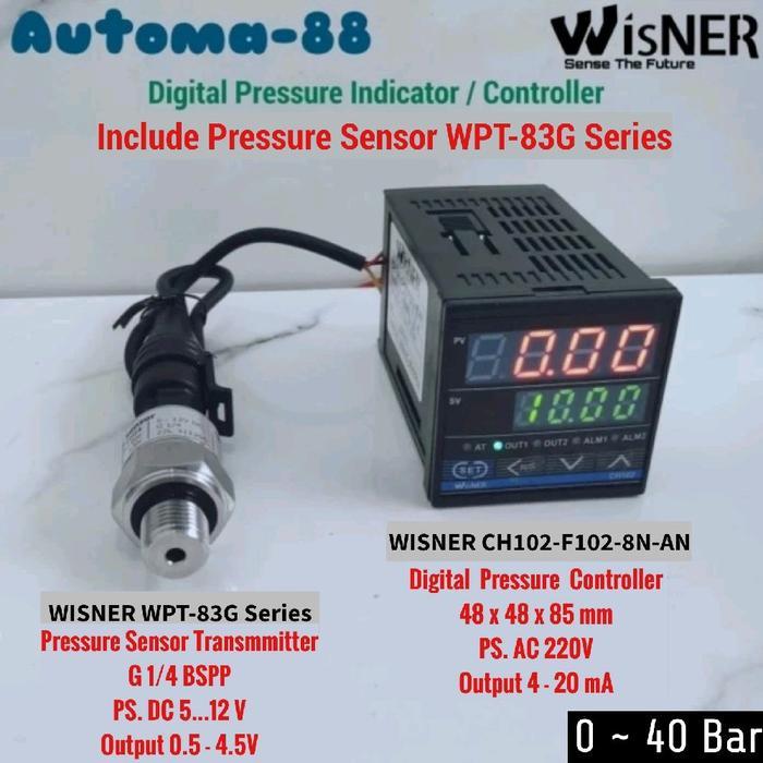 AF Nt Wisner CH102-F102-MV-AN AC 220V Digital Pressure Controller Indicator 0-40Bar include SENSOR W