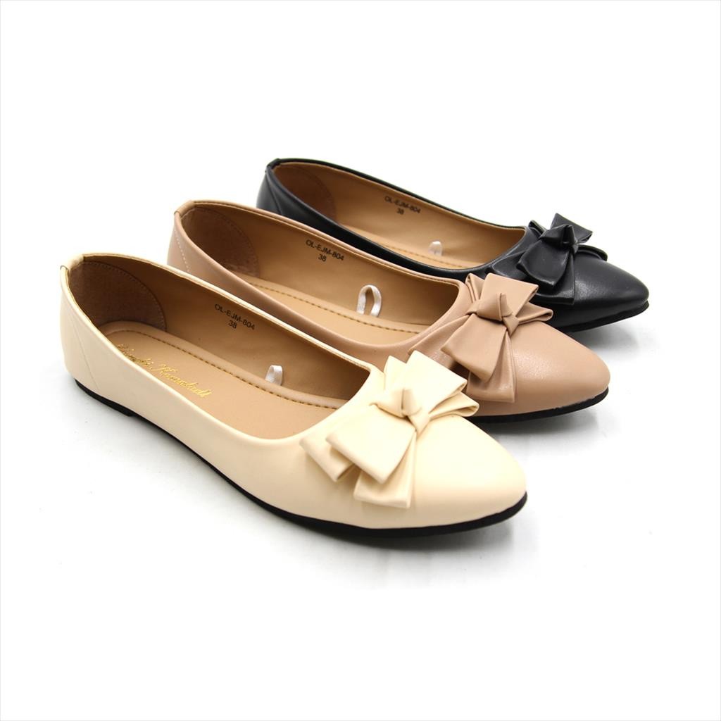 TOPKEP  YONGKI KOMALADI ALLEGRA SEPATU FLATSHOES WANITA OL-EJM-804 HITAM / CAMEL / CREAM