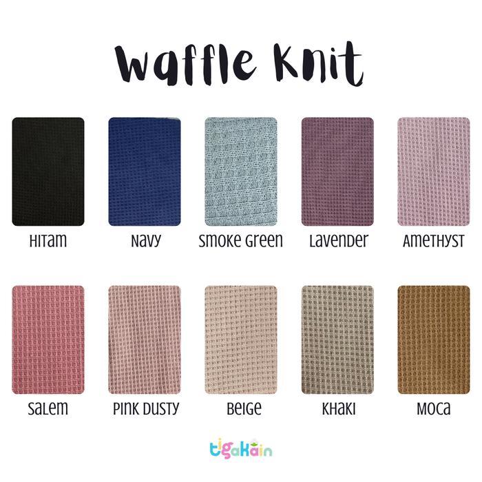 0.5 Kilogram Kain Waffle Knit Bahan Waffle Vniqlo - Hitam