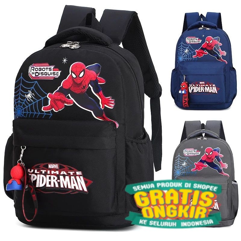 meerymoney - Tas Spiderman - Tas Anak Sekolah anak laki-laki tas sekolah anak sd tk smp laki-laki mu