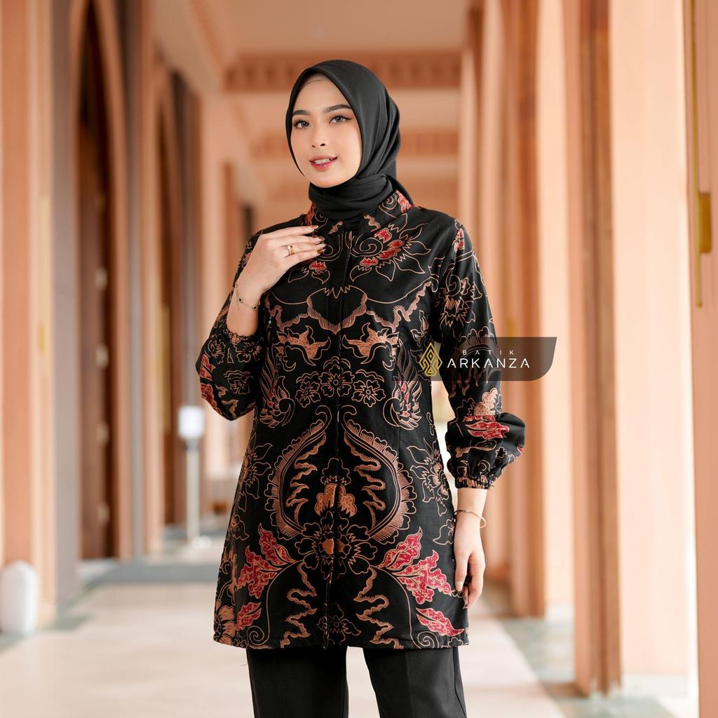 BATIK ARKANZA Baju Tunik Motif SAMANHUDI Wanita Premium Katun