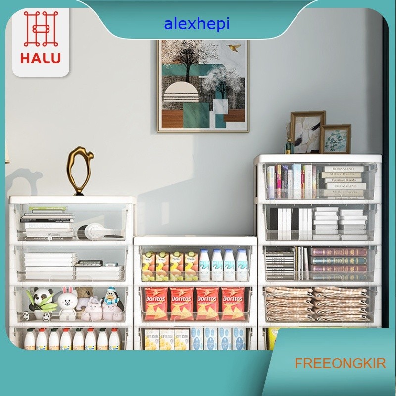 Lemari Plastik Susun Transparan Laci Plastik Lemari Pakaian/Buku/Mainan Anak/Makanan Snack Multifung