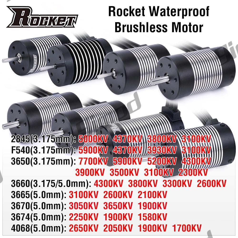 Rocket 2845 F540 3650 3660 3665 3670 3674 4068 Motor Tanpa Sensor Tahan Air untuk Traxxas WLtoys 104