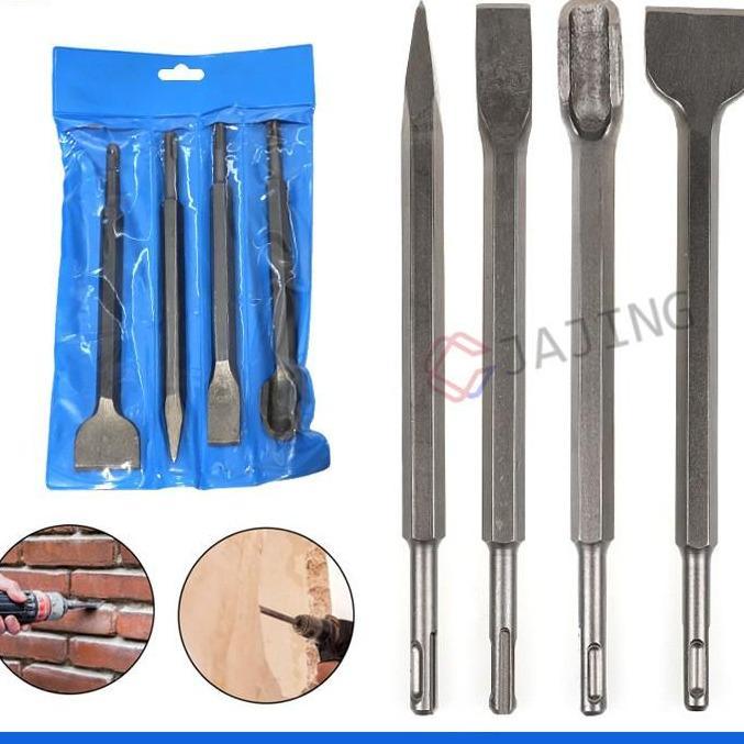 Mata Bor Pahat Beton SDS Set4 Pahat Flat Chisel Bobok Beton Tembok