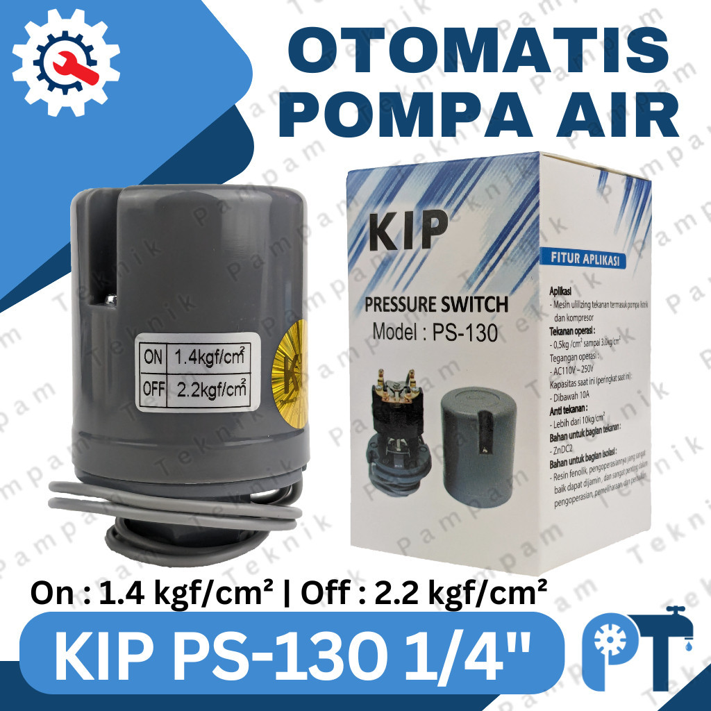 Otomatis KIP 1/4 inch - Pressure switch pompa air PS-130 drat dalam 1/4"