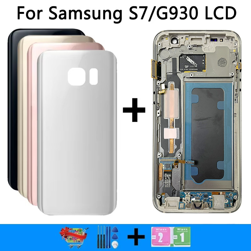 Super AMOLED For Samsung S7 G930 LCD splay Tou Screen gitizer Assembly For Samsung G930 G930F LCD Wi