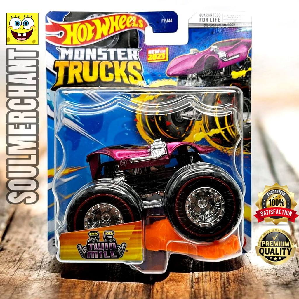 Hot Wheels Monster Trucks Twin Mill Ungu Treasure Hunt Diecast Mobil Offroad