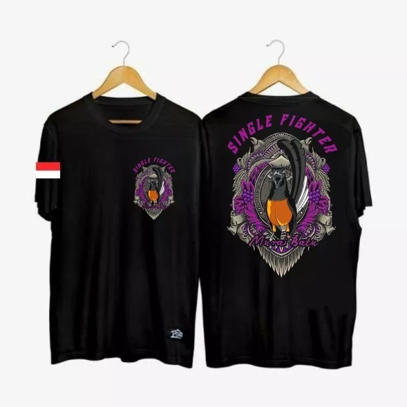 KAOS BURUNG MURAI BATU UNGU - COTTON COMBAT