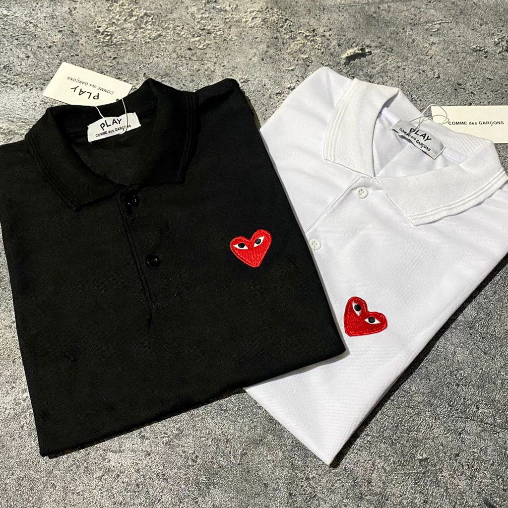 KAOS POLO PLAY CDG LOGO / POLO SHIRT PLAY CDG / KAOS POLO CDG / POLO SHIRT CDG