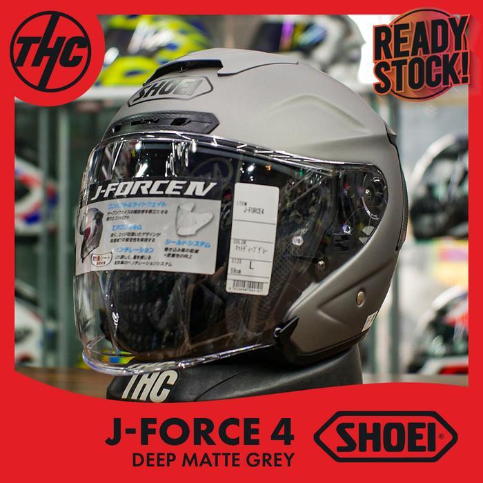SHOEI J-FORCE 4 DEEP MATTE GREY HALF FACE HELM J FORCE4 ORIGINAL