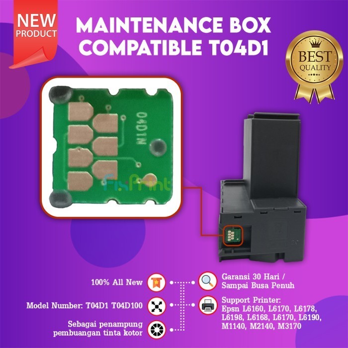 Maintenance Box T04D1 Printer L6160 L6170 L6190 M1140 M2140 M3170 Chip