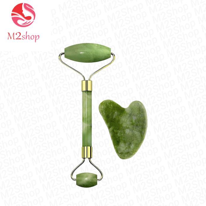 Alat Pijat Wajah Jade Roller dan Guasha Face Massager