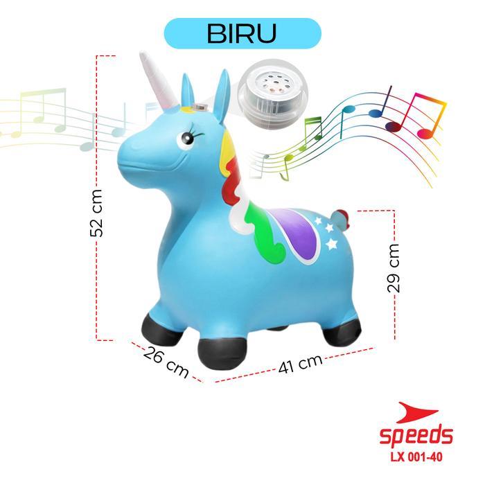 (Toys Edu) SPEEDS Inflatable Jumping Horse Kuda Kudaan Karet Tiup Mainan Anak Dengan Pompa Toys 001-