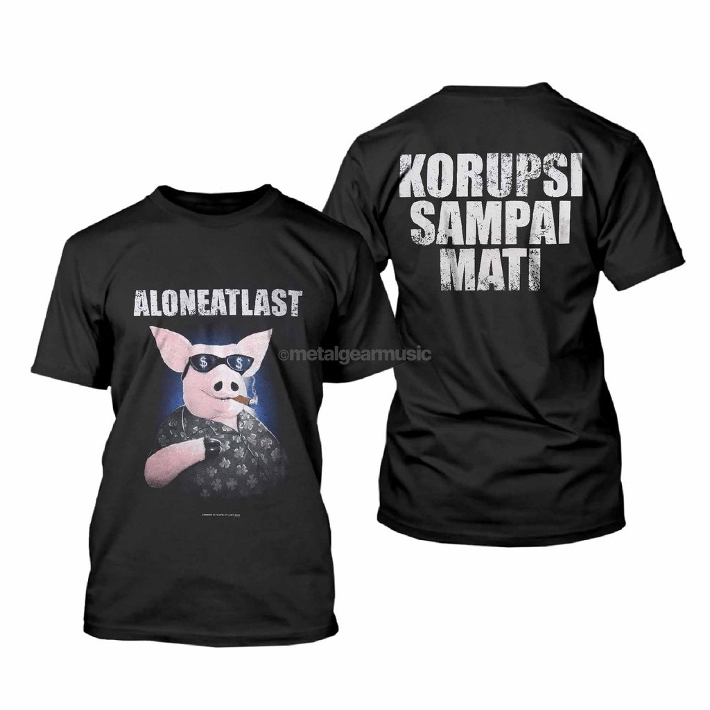 Original Tshirt Alone At Last - Korupsi Kaos Pria