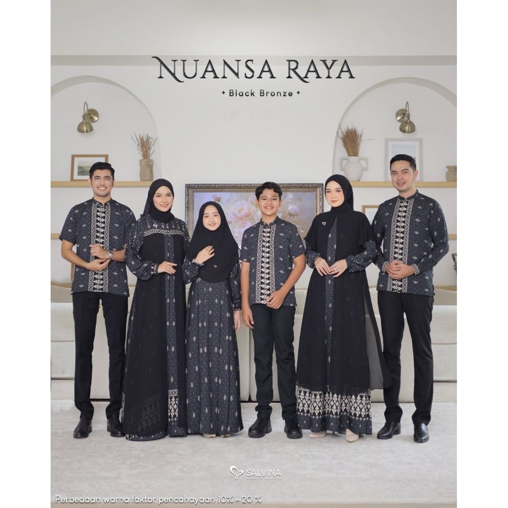 Abel Nuansa Raya Series Black Bronze Family Set Baju Couple Keluarga Sarimbit 2026 by Salvina