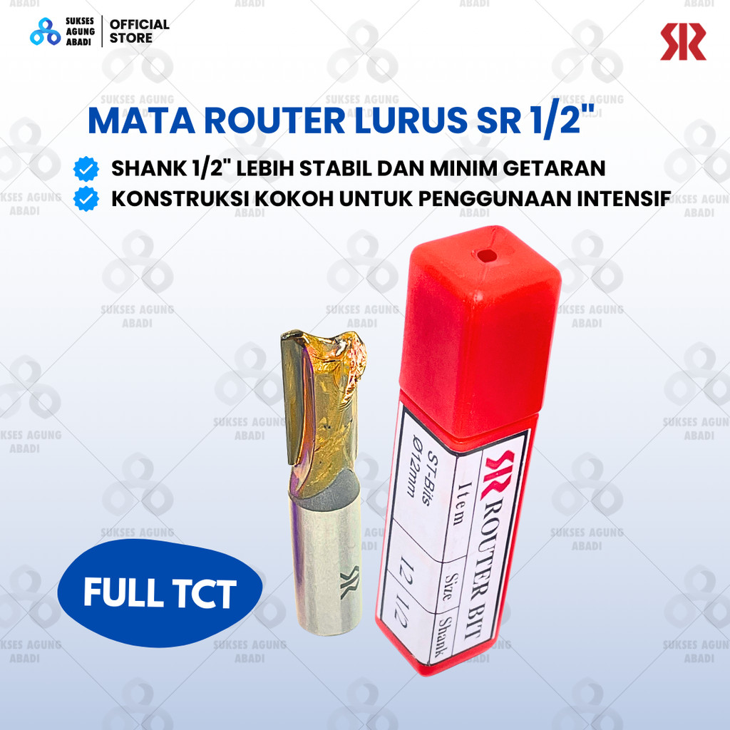 Mata Router Lurus SR/YASAKA – Straight Bit Shank 1/2 Inch Tajam & Awet