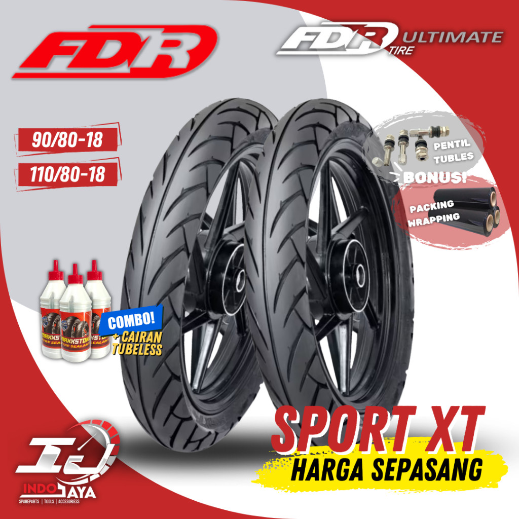[HARGA SEPASANG ] BAN FDR SPORT XT RING 18 ( 90/80-18 & 110/80-18 ) / BAN FDR TUBELESS SPORT XT BAN 