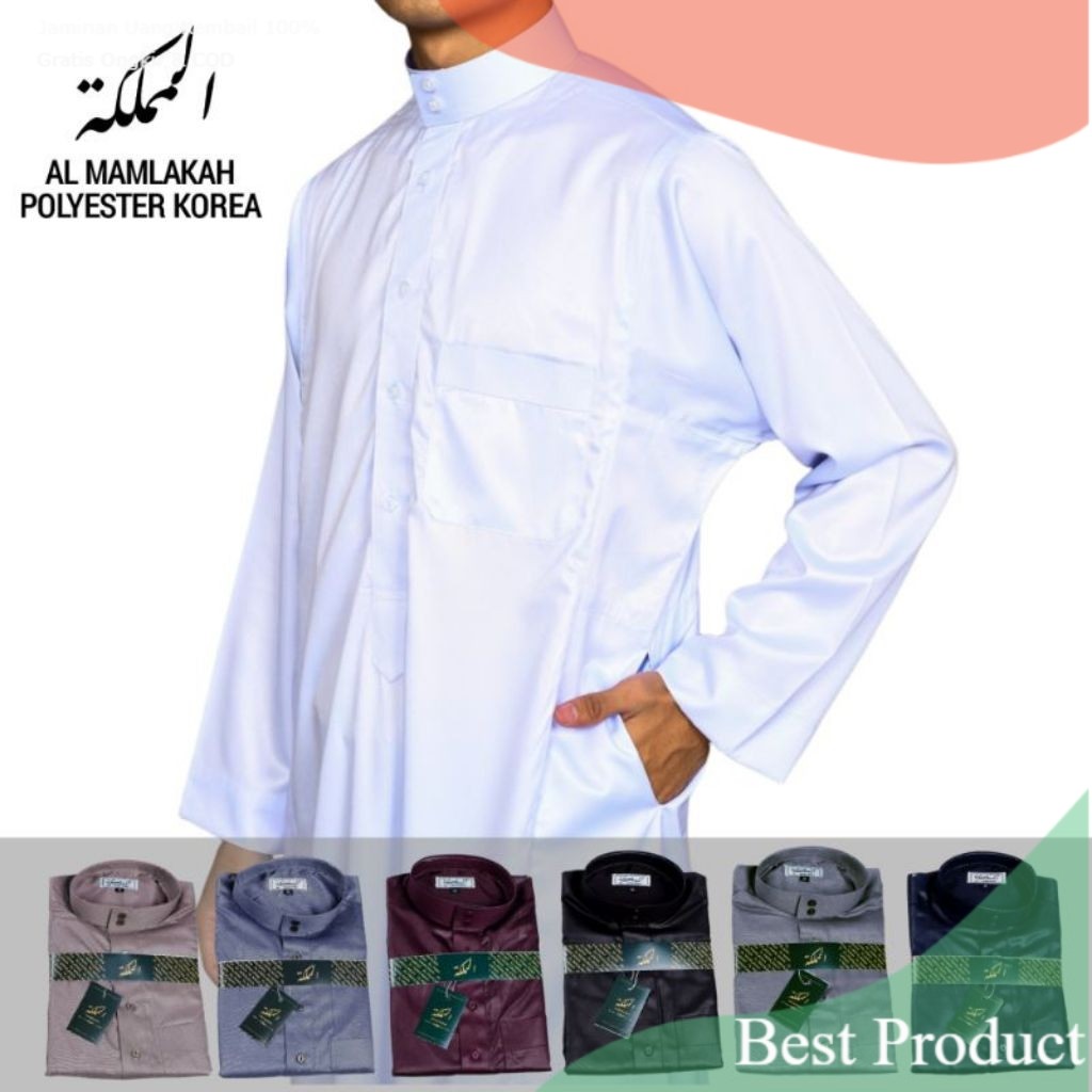 JUBAH ALMAMLAKAH POLYSTER KOREA JUBAH PRIA PREMIUM JUBAH COWOK SLIM FIT- pakaian pria lainnya