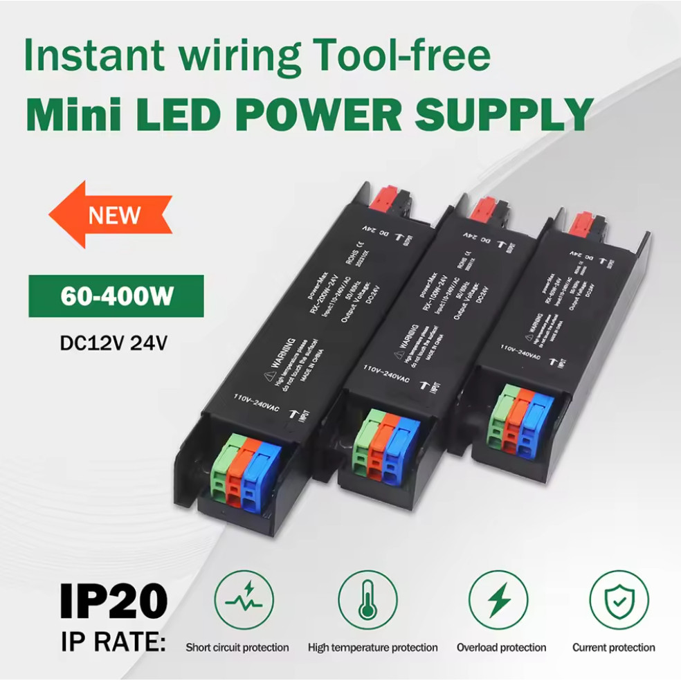 Transformator LED 12V 24V 60W 100W 200W 300W 400W Catu Daya 110V 220V 230V AC ke DC Adaptor Driver A