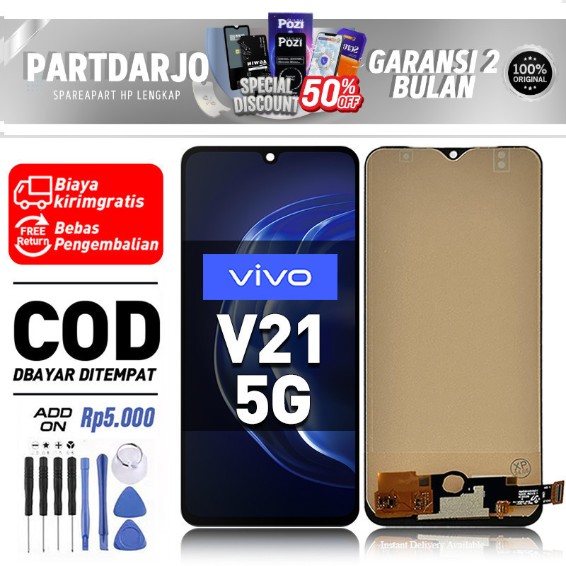 LCD VIVO V21 5G Touchscreen Fullset-Original Compatible For Glass Touch Screen Digitizer ori-asli CO