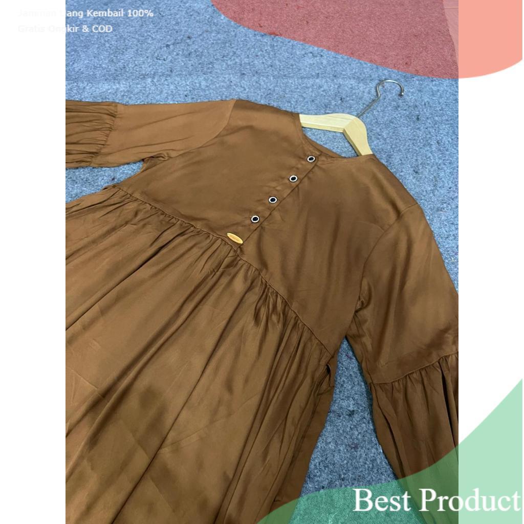 MIDI DRESS OLIVE / RAYON TWILL PREMIUM / MIDI DRESS MODERN WANITAsouvenir lainnya