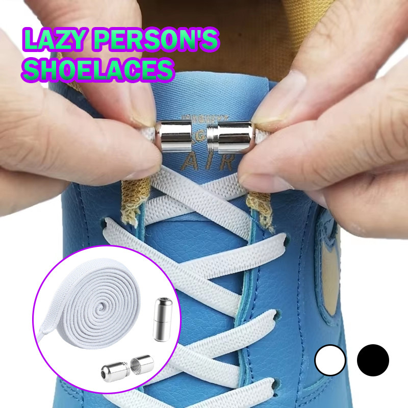 1Pair Tali sepatu slip-on elastis tanpa ikatan dan tanpa pengikat Tali Sepatu Elastis Tanpa Ikatan u