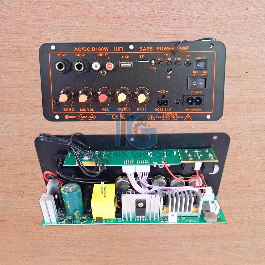 Modul Amplifier D100 MP3 Bluetooth AC DC 100W