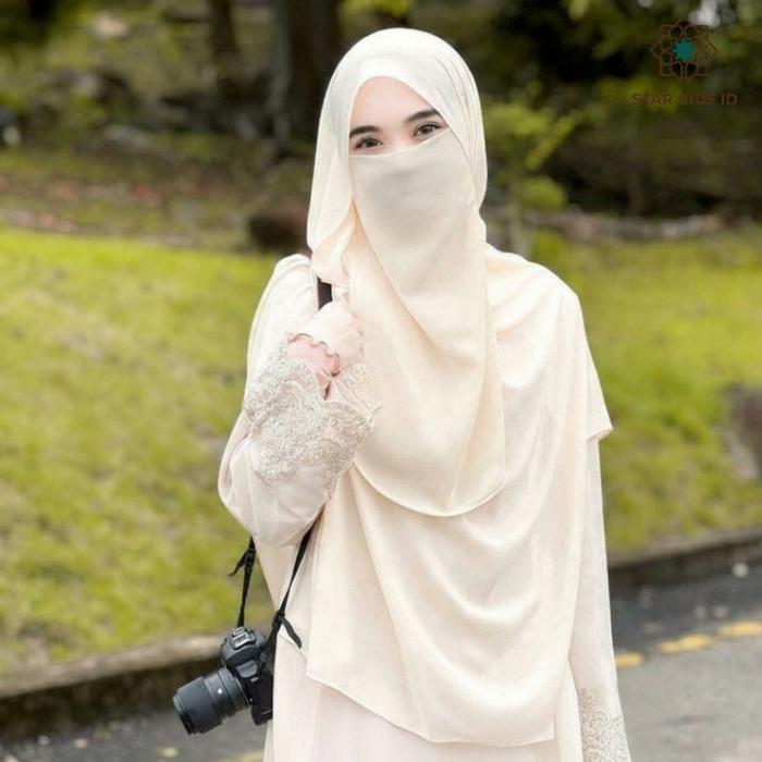 Cadar Tali 2 Layer Tanpa jahitan dibawah mata Bahan Diamond | Niqob | Dan aksesoris Muslimah lainnya