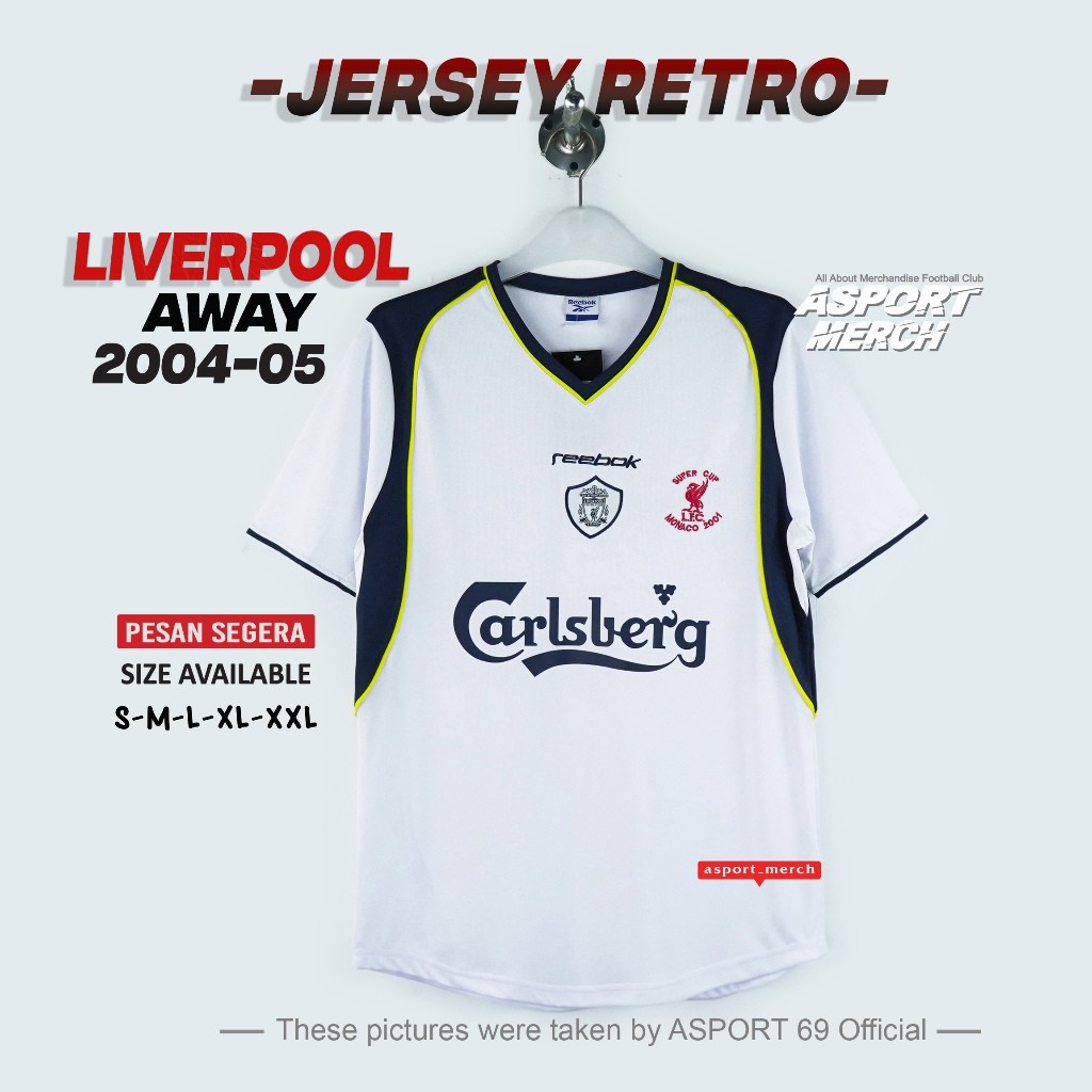 RETRO LIVERPOOL AWAY FINAL SUPER CUP MONACO 2001 2002 PUTIH