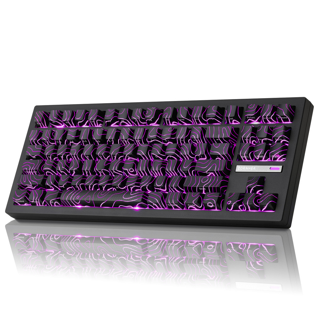ZORNHER ZH870 Wireless Meanical Gaming Keyboard,80% Black Custom Creamy Sound Keyboard with Lighted 