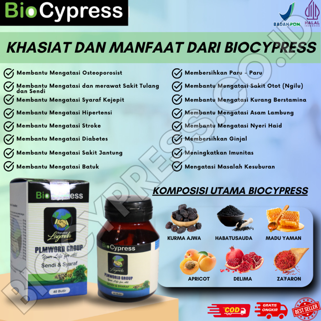 BioCypress Butir 40 Butir Herbal Untuk Sendi Dan Saraf By Elegance Terbaik