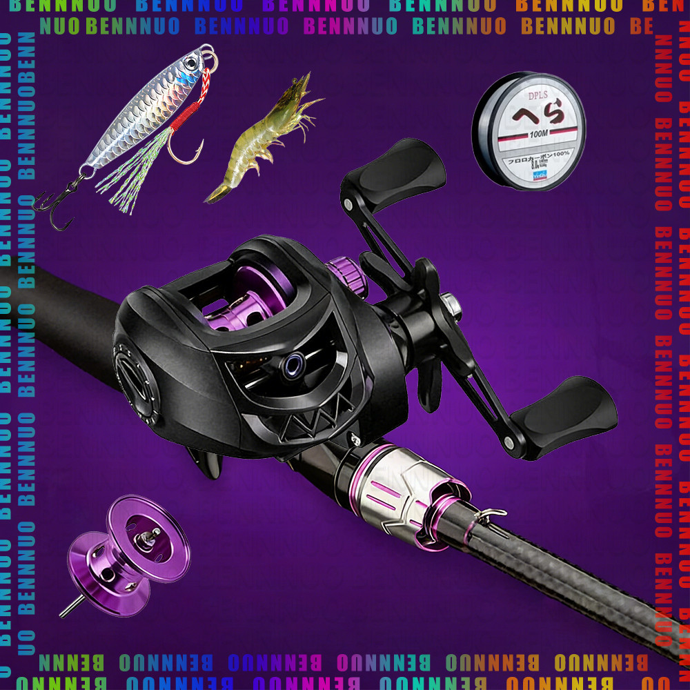 Joran Pancing 1 Set Alat Memancing Lengkap 5 Set Ungu AK200 BC Joran Pancing Set Paket Peralatan Mem