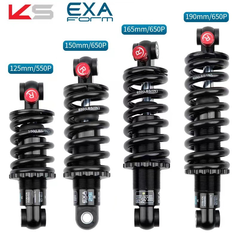 KS EXA Coil+Oil 291R Shock Absorber Peredam Kejut Hidrolik Belakang yang Dapat Diatur untuk MTB, Sku
