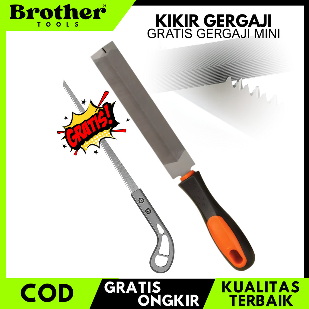PAKET KOMBO HEMAT – Kikir Baja Kayu 6 Inch + Gratis Gergaji Kayu Mini | Gergaji Tangan Sederhana Man