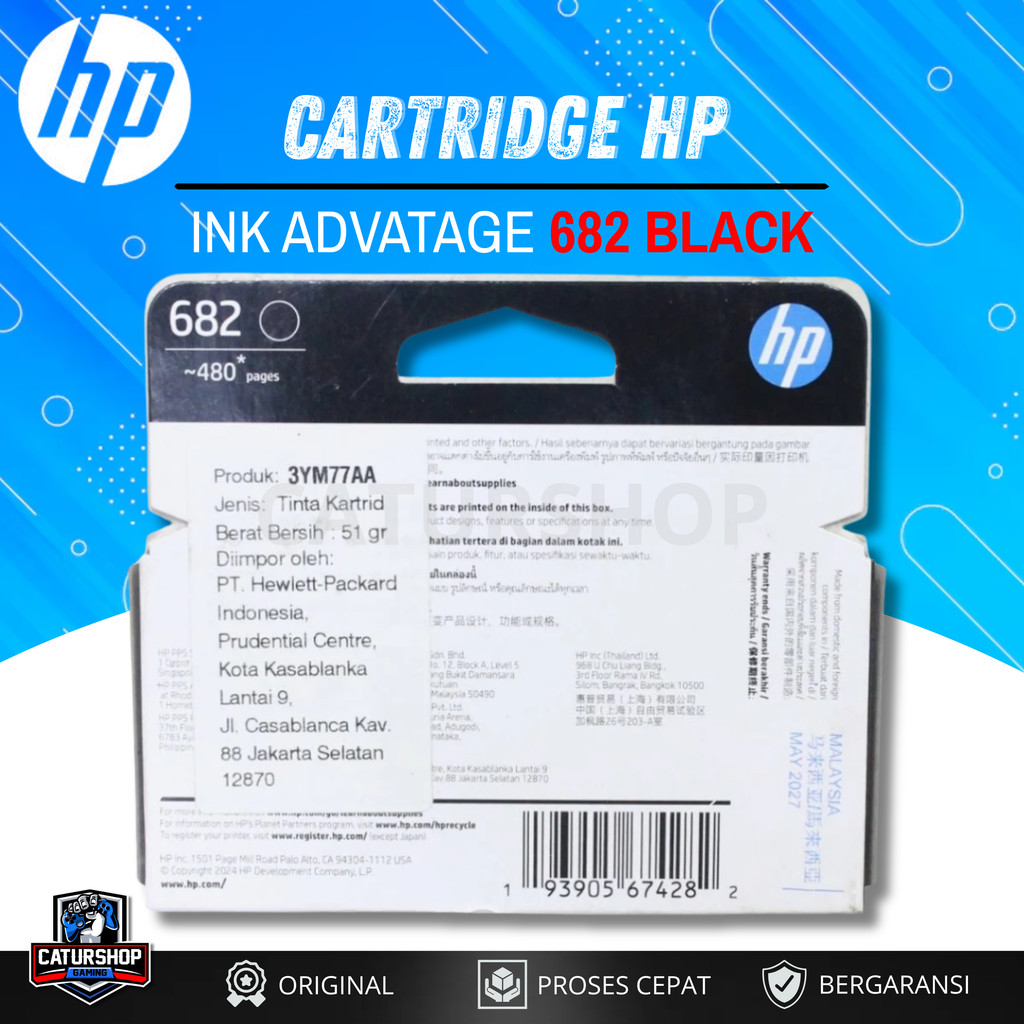 Cartridge HP 682 Black / Colour Tinta Printer HP Deskjet 1115 2135 2335 2675 2775 Ink Cartridge HP 6