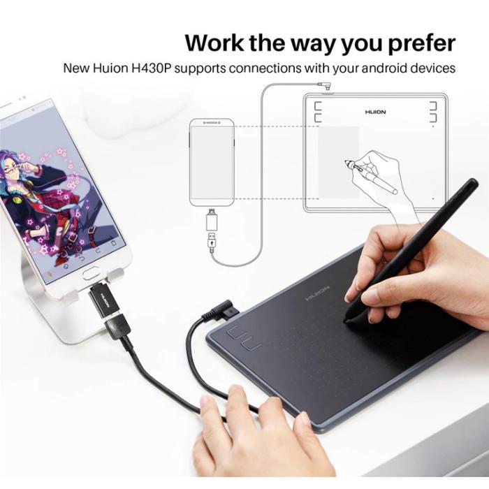 Huion H430P Inspiroy Graphic Digital Tablet USB Signature Drawing Pad OSU Tablet Design Graphics pen