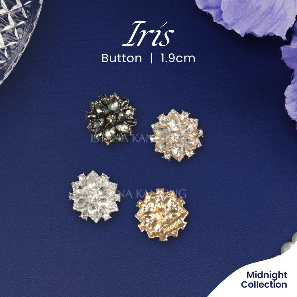 Kancing Jamur Iris Button | Aksesoris Kancing Blazer Dress Bentuk Bunga Mewah Unik Premium Fancy But