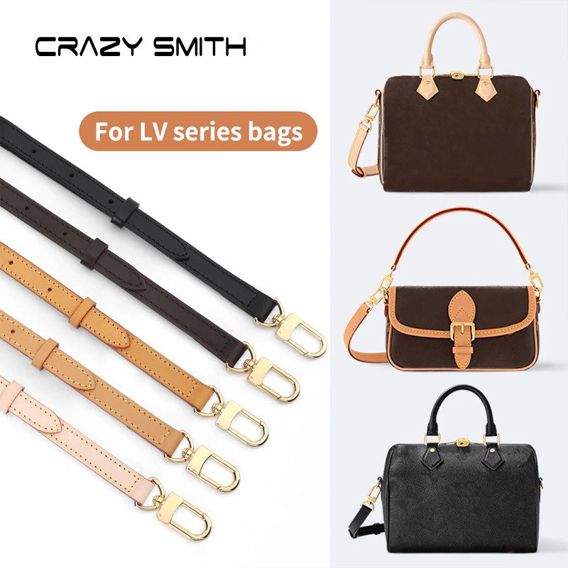 CRAZYSMITH Leather Bag Strap Genuine Leather Shoulder Strap Universal for LV Strap Crossbody Replace