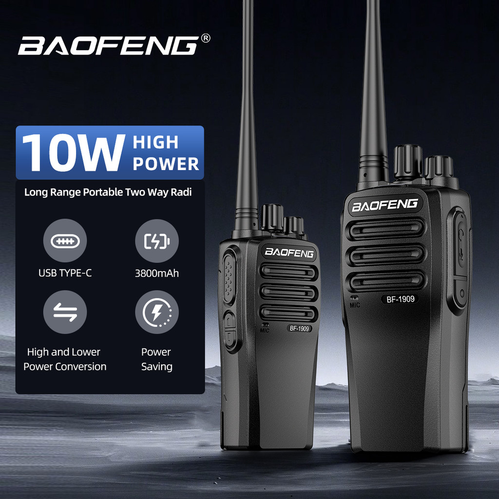 BAOFENG BF-1909 Type-C charging BF1909 10W High Power Intercom Long range Walkie Talkie Handheld Two