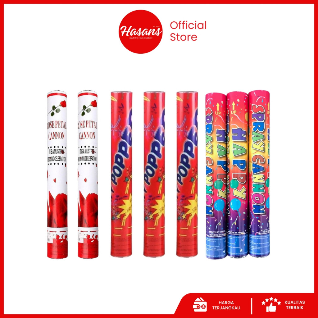Hasans / Party Popper / Confetti Party / Semburan Kertas Warna Warni / Party Popper Confetti Ukuran 