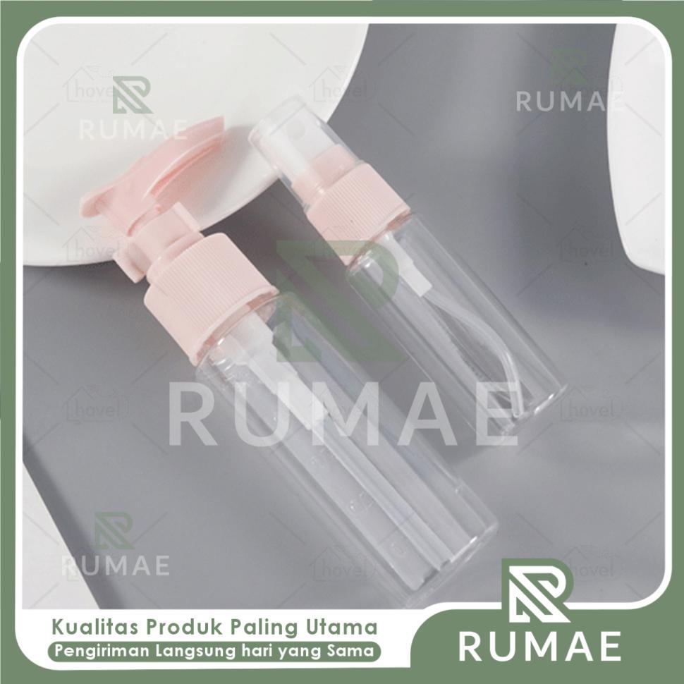 RUMAE Botol Kosmetik Travel Set Spray Pump Sabun Cair Dengan Pouch Organizer Mini Untuk Skincare Mak
