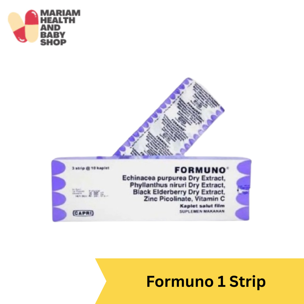 Formuno Kaplet 1 Strip / Box Suplemen Daya Tahan Tubuh Echinacea Zinc Vitamin C Imun Booster Origina