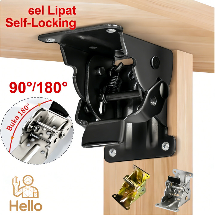 COD Engsel Lipat Kunci Otomatis 90° 180° Untuk Meja Kursi Perabotan