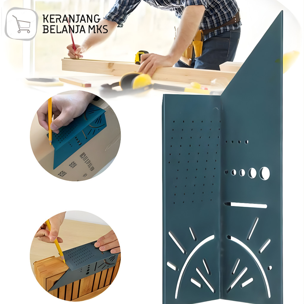 Penggaris Mark Line Measuring Gauge T-Type Ruler 90 Degree