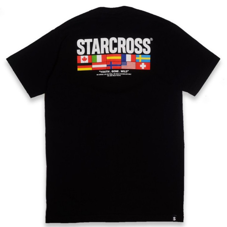 STARCROSS Kaos Pria - ALL FLAG - Black Original