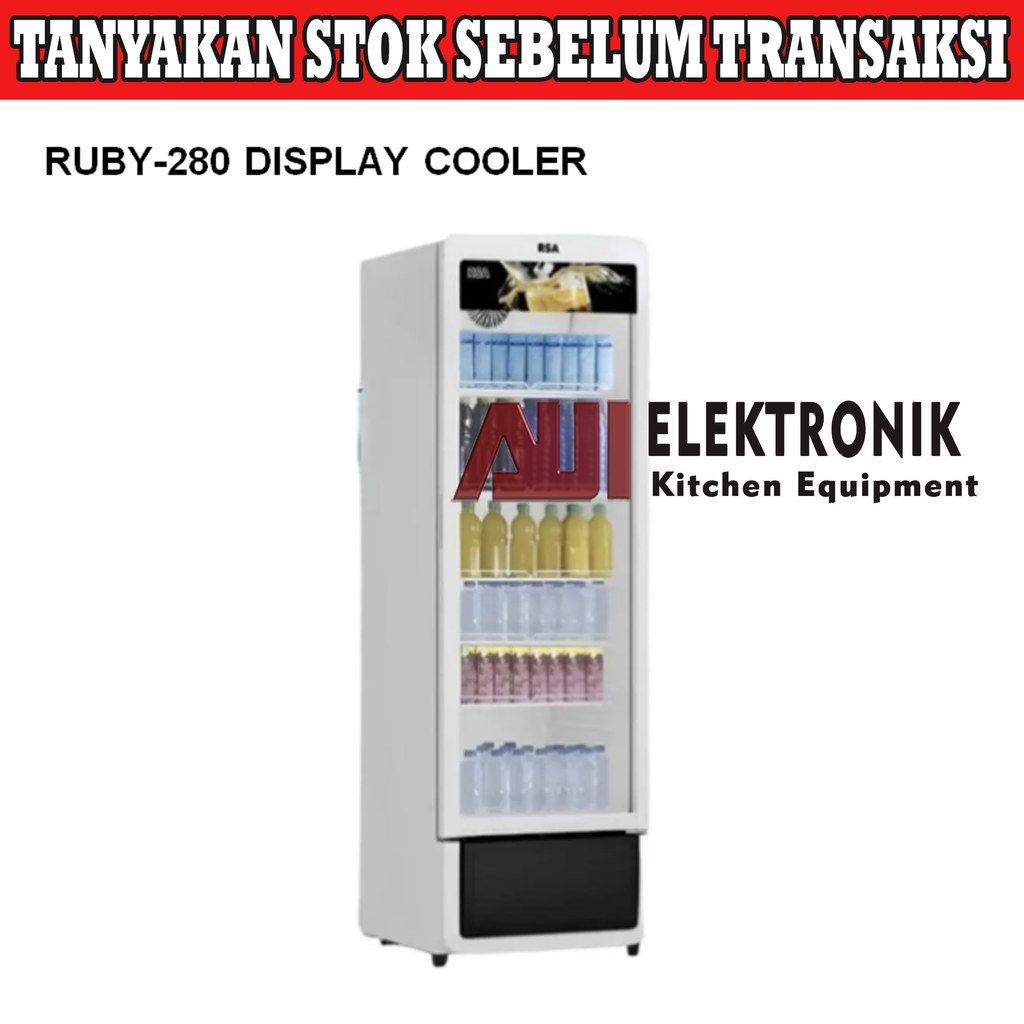 RSA RUBY-280 DISPLAY COOLER / SHOWCASE PENDINGIN MINUMAN / LEMARI PENDINGIN MINUMAN / SHOWCASE 1 PIN
