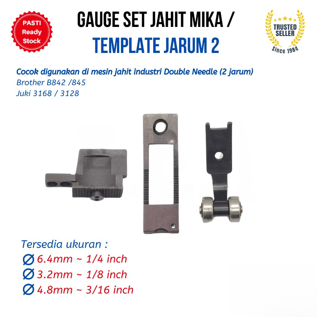 JAGO JAHITT GAUGE SET jahit mika / template jarum 2 Gauge Set Double Needle